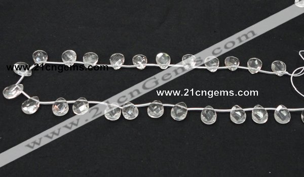 CCC228 10*14mm briolette grade AB natural white crystal beads