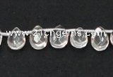 CCC230 8*12mm briolette grade AB natural white crystal beads wholesale