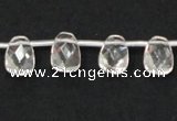 CCC234 8*12mm faceted trapezoid grade AB natural white crystal beads