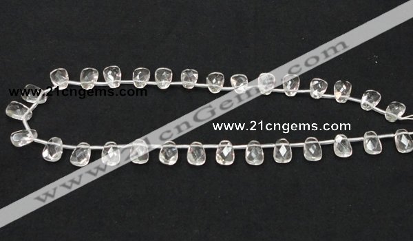 CCC234 8*12mm faceted trapezoid grade AB natural white crystal beads