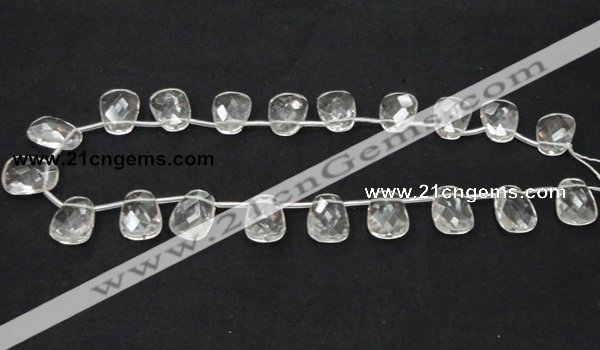 CCC235 13*18mm faceted trapezoid grade AB natural white crystal beads