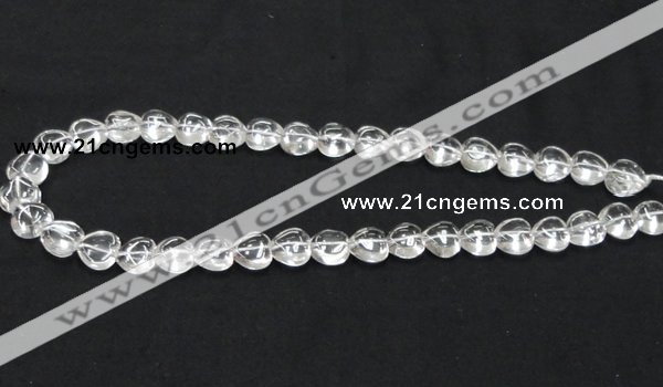 CCC236 10*10mm heart grade AB natural white crystal beads wholesale