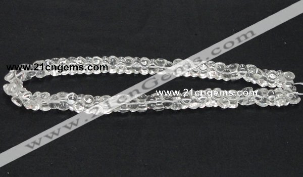 CCC239 9*12mm double heart-shaped grade AB natural white crystal beads