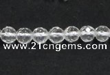 CCC242 15.5 inches 4mm faceted round AB grade natural white crystal beads