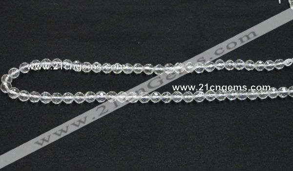 CCC242 15.5 inches 4mm faceted round AB grade natural white crystal beads