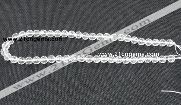 CCC252 15.5 inches 8mm faceted round grade A natural white crystal beads