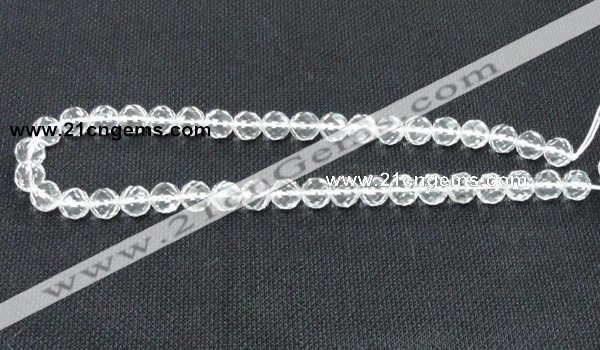 CCC253 15.5 inches 10mm faceted round grade A natural white crystal beads