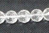 CCC255 15.5 inches 14mm faceted round grade A natural white crystal beads