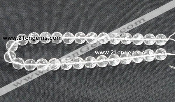 CCC255 15.5 inches 14mm faceted round grade A natural white crystal beads