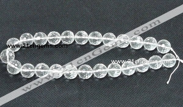 CCC256 15.5 inches 16mm faceted round grade A natural white crystal beads