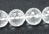 CCC257 15.5 inches 18mm faceted round grade A natural white crystal beads