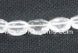 CCC262 15.5 inches 10*14mm faceted rice grade A natural white crystal beads