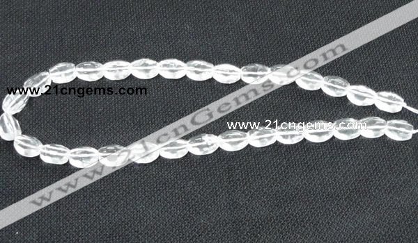 CCC262 15.5 inches 10*14mm faceted rice grade A natural white crystal beads