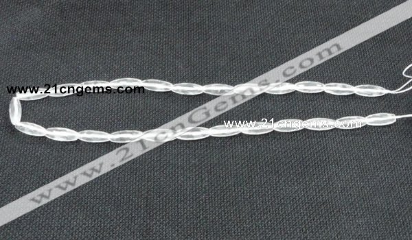 CCC265 6*16mm faceted rice grade A natural white crystal beads