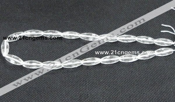 CCC267 8*20mm faceted rice grade A natural white crystal beads