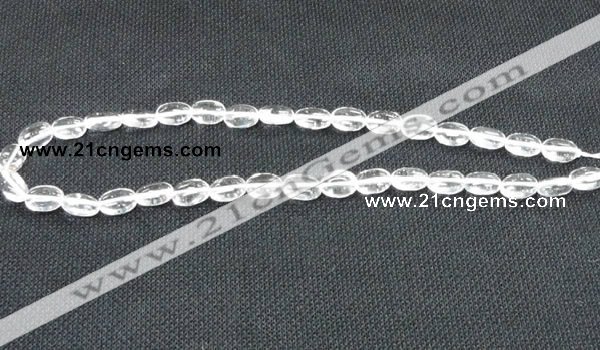 CCC269 15 inches 8*16mm oval grade A natural white crystal beads