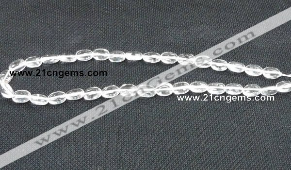 CCC269 15 inches 8*16mm oval grade A natural white crystal beads