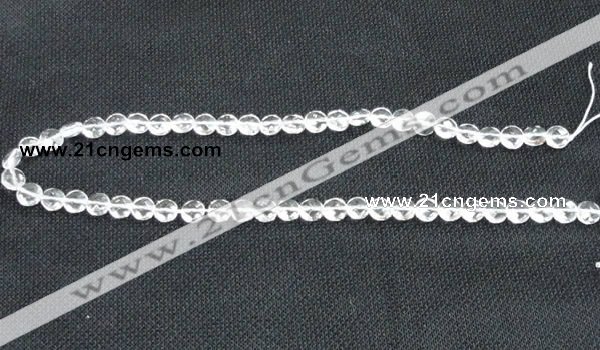 CCC271 15 inches 8mm faceted coin grade A natural white crystal beads