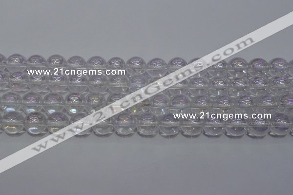 CCC401 15.5 inches 6mm round AB-color white crystal beads