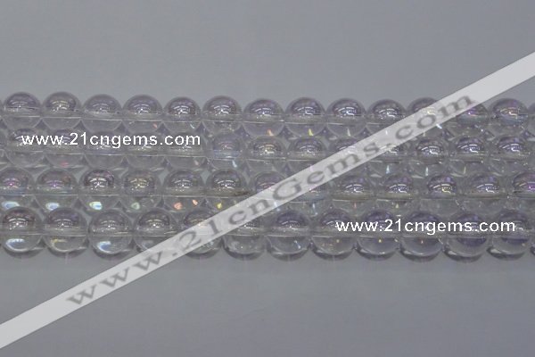 CCC402 15.5 inches 8mm round AB-color white crystal beads