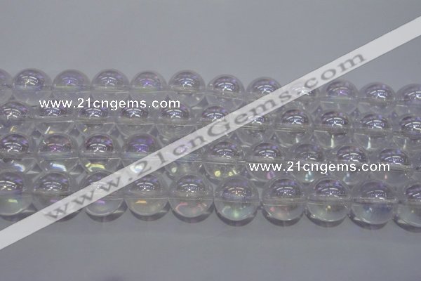 CCC404 15.5 inches 12mm round AB-color white crystal beads