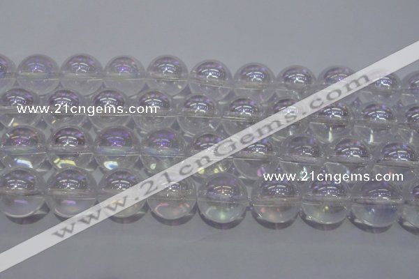 CCC405 15.5 inches 14mm round AB-color white crystal beads