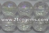 CCC413 15.5 inches 10mm faceted round AB-color white crystal beads