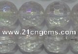 CCC414 15.5 inches 12mm faceted round AB-color white crystal beads