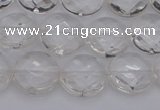 CCC502 15.5 inches 8mm faceted coin natural white crystal beads