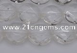 CCC503 15.5 inches 10mm faceted coin natural white crystal beads