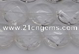 CCC506 15.5 inches 16mm faceted coin natural white crystal beads