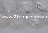 CCC508 15.5 inches 20mm faceted coin natural white crystal beads