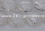 CCC508 15.5 inches 20mm faceted coin natural white crystal beads