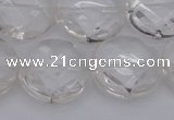 CCC509 15.5 inches 22mm faceted coin natural white crystal beads