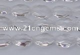 CCC512 15.5 inches 8*12mm faceted oval natural white crystal beads