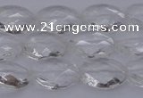 CCC514 15.5 inches 12*16mm faceted oval natural white crystal beads