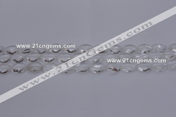 CCC514 15.5 inches 12*16mm faceted oval natural white crystal beads