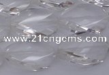 CCC520 15.5 inches 15*20mm twisted & faceted oval white crystal beads