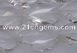 CCC521 15.5 inches 18*25mm twisted & faceted oval white crystal beads