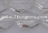 CCC527 15.5 inches 20*30mm twisted & faceted teardrop white crystal beads