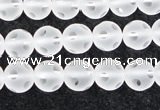 CCC606 15.5 inches 6mm faceted round matte natural white crystal beads