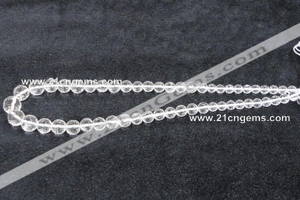 CCC616 15.5 inches 6mm - 12mm faceted round natural white crystal beads