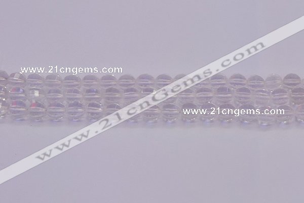 CCC621 15.5 inches 6mm faceted round natural white crystal beads