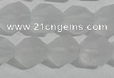 CCC629 15.5 inches 12mm faceted nuggets matte white crystal beads