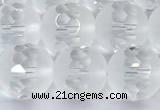 CCC642 15 inches 10mm faceted round white crystal beads