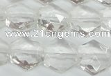 CCC750 15.5 inches 14*14mm faceted hexagon natural white crystal beads