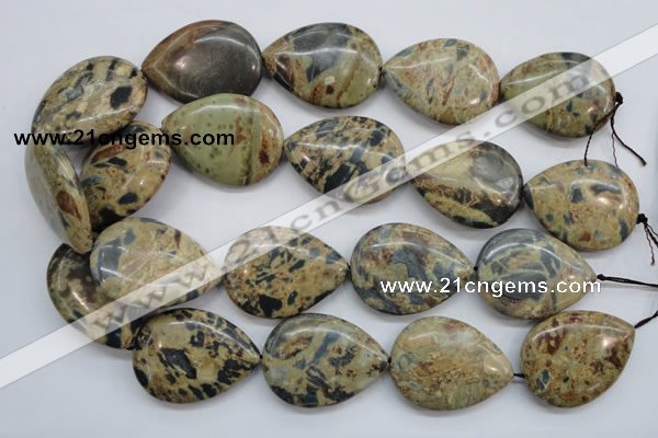 CCD09 15.5 inches 30*40mm flat teardrop cordierite beads wholesale