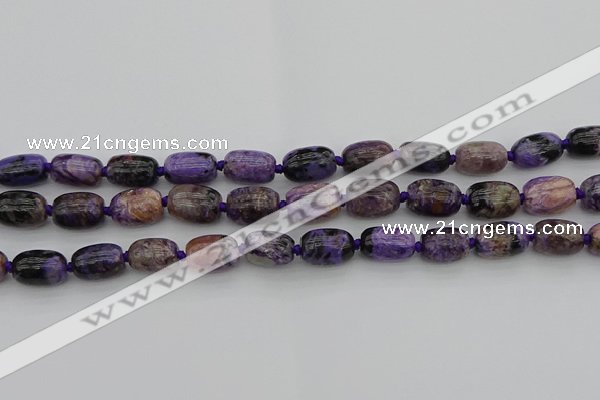 CCG111 15.5 inches 10*14mm drum charoite gemstone beads