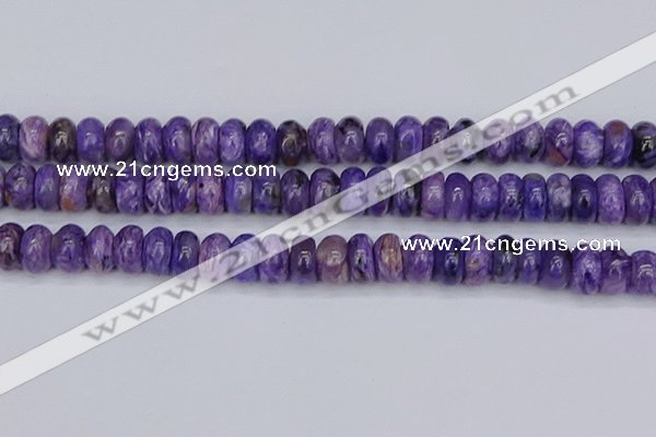 CCG123 15.5 inches 6*11mm rondelle charoite gemstone beads