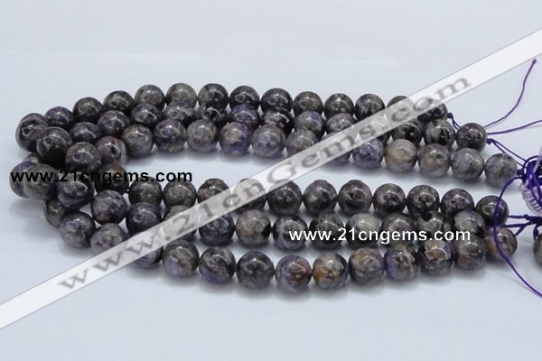 CCG23 15.5 inches 14mm round natural charoite gemstone beads